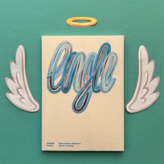 Billede fra Instagram af bogen "Engle" af Sebastian Nathan med vinger og en glorie